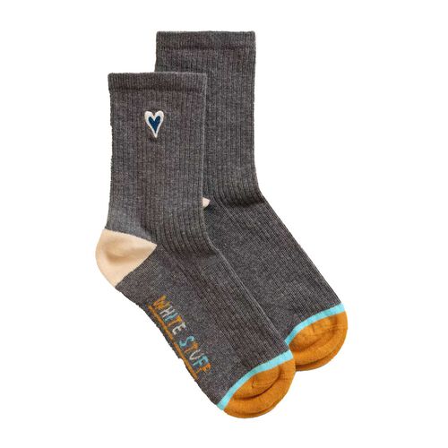 White Stuff Heart Embroidered Ankle Sock